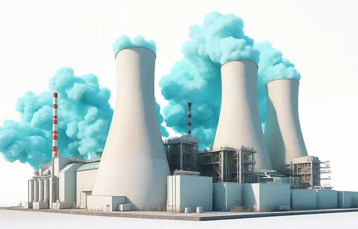 Industrial Power Plant Creative 3D Design Art Illustration